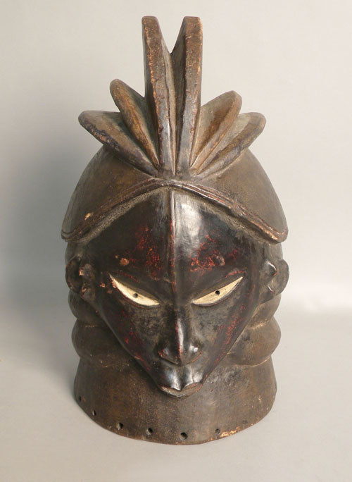 Appraisal: Carved African helmet masks h