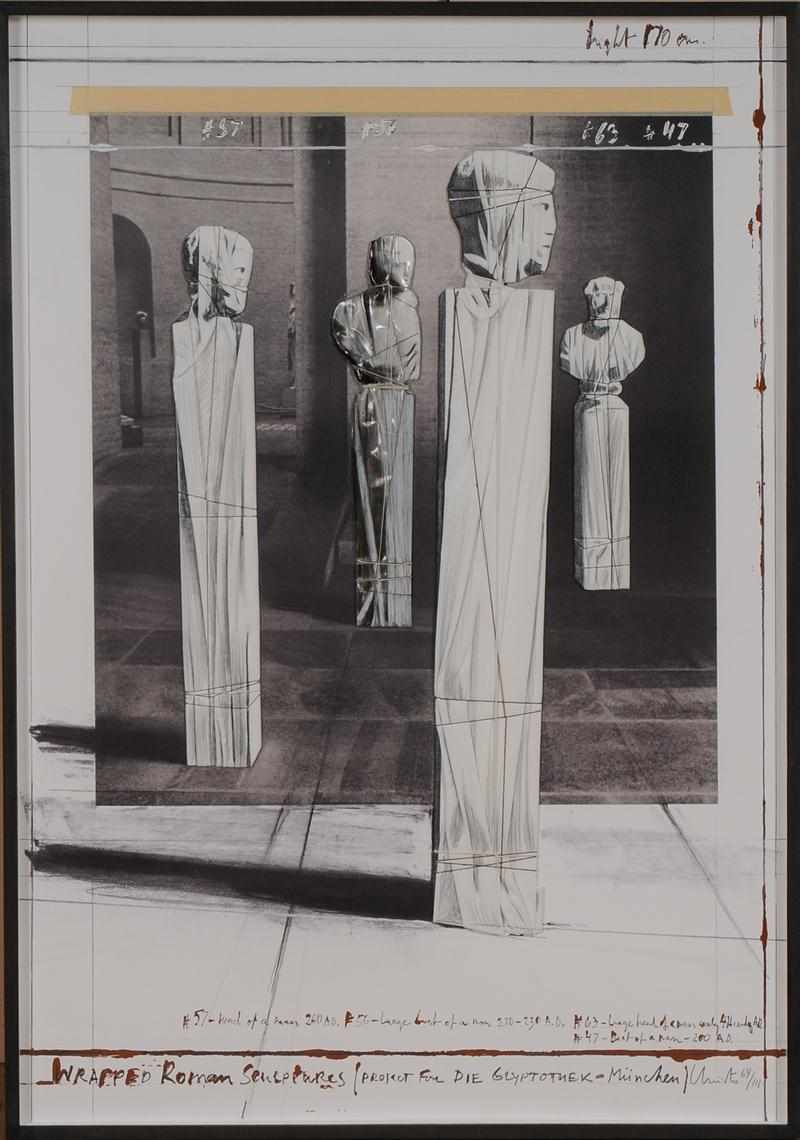 Appraisal: CHRISTO b WRAPPED ROMAN SCULPTURES Project for Die Glyptothek Munchen