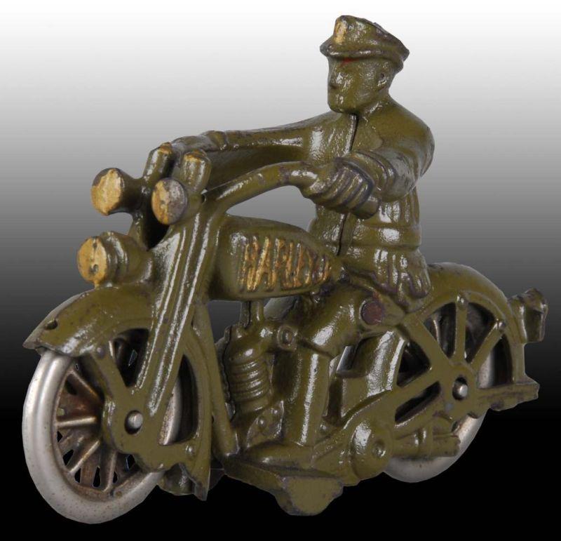 Appraisal: Hubley Cast Iron Harley Motorcycle Toy Description Policeman rider Nickel