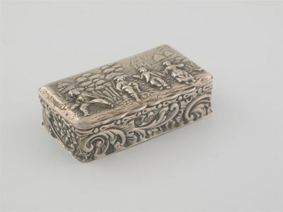 Appraisal: An Edwardian embossed box with dancing figures on the cover