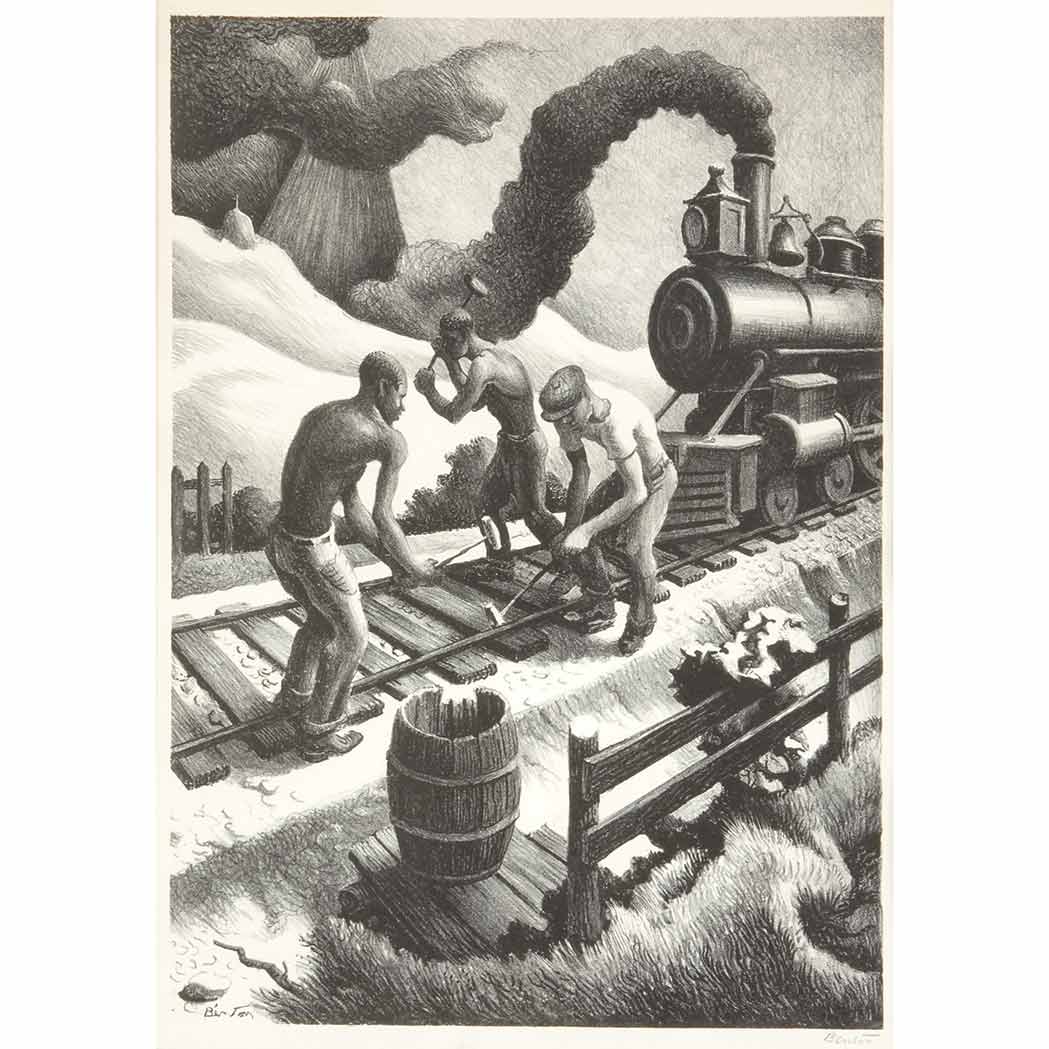 Appraisal: Thomas Hart Benton TEN POUND HAMMER F Lithograph signed in