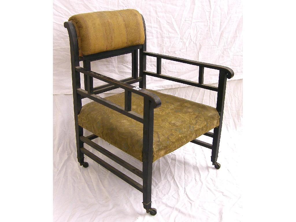 Appraisal: Aesthetic Movement ebonised armchair in the manner of E W