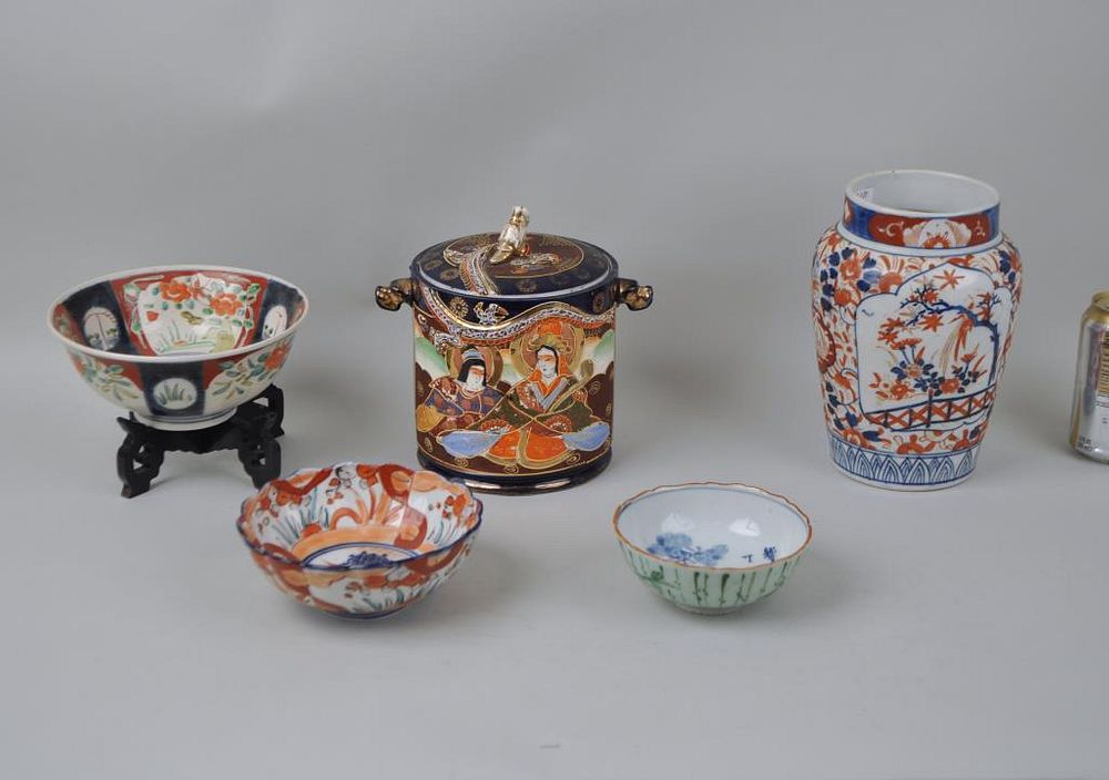 Appraisal: Group Five Assorted Asian Porcelain Wares comprising three bowls vase