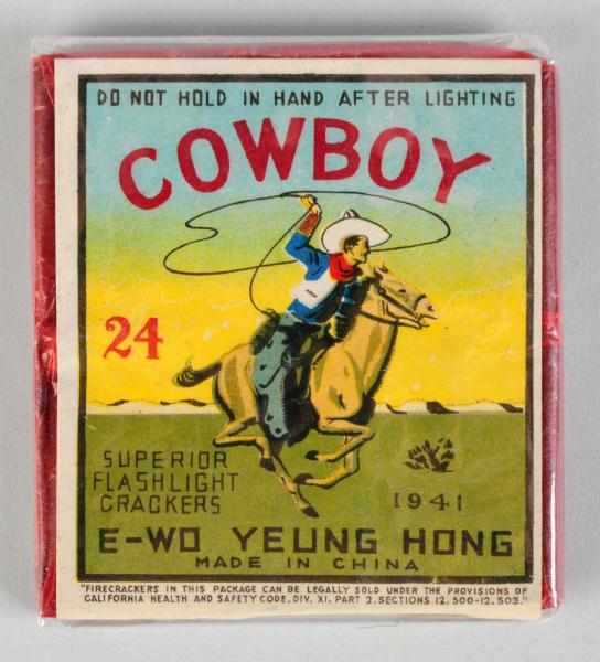 Appraisal: Cowboy -Pack Firecrackers Class Manufactured by E-Wo-Yeung Hong Condition Near