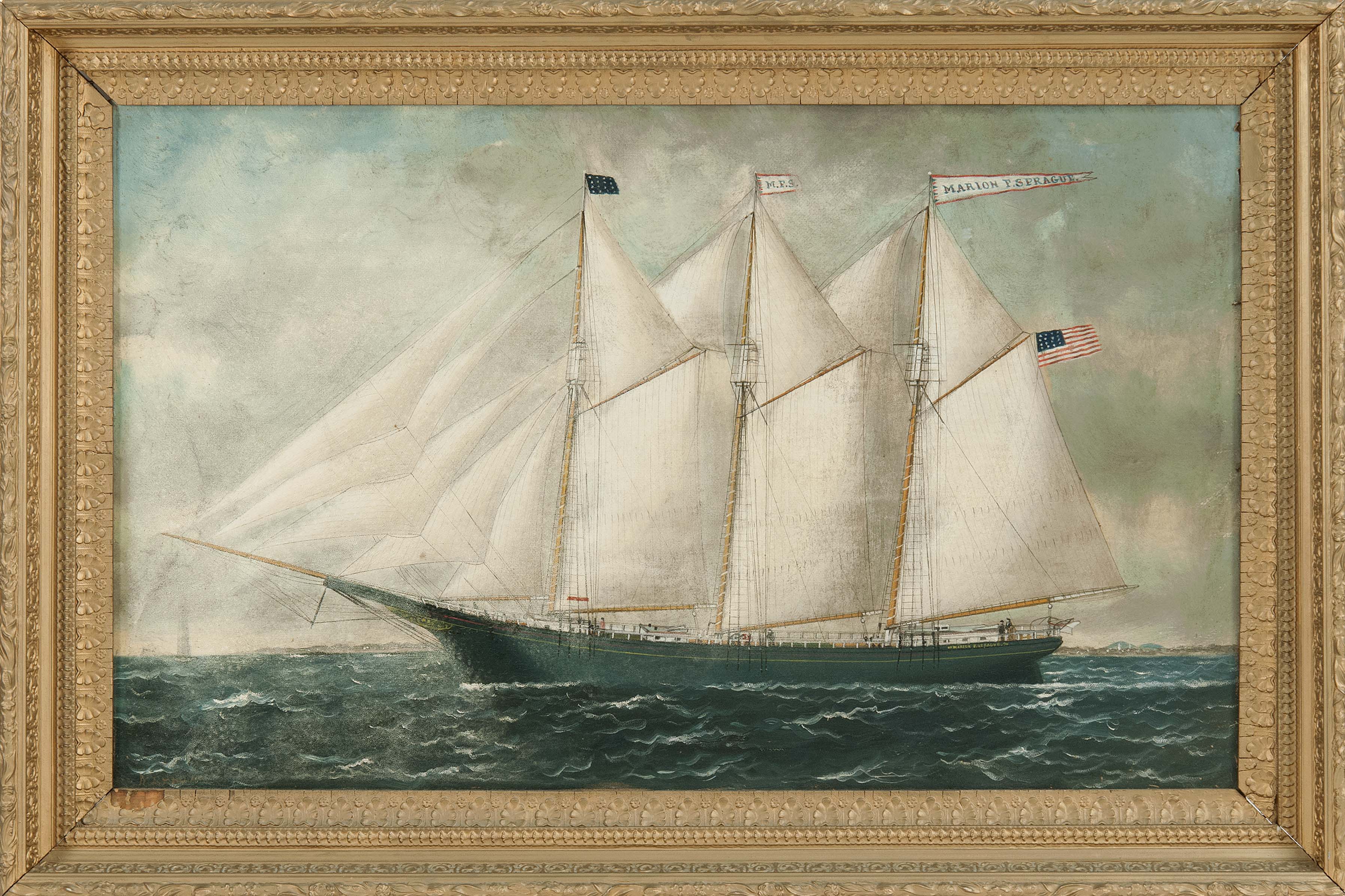 Appraisal: WILLIAM STUBBSAmerican - The schooner Marion F Sprague Signed lower