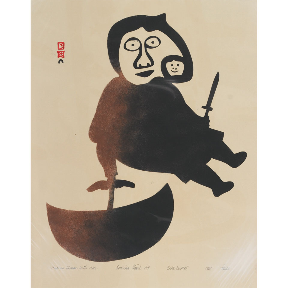 Appraisal: PUDLO PUDLAT - E - Cape Dorset ESKIMO WOMAN WITH