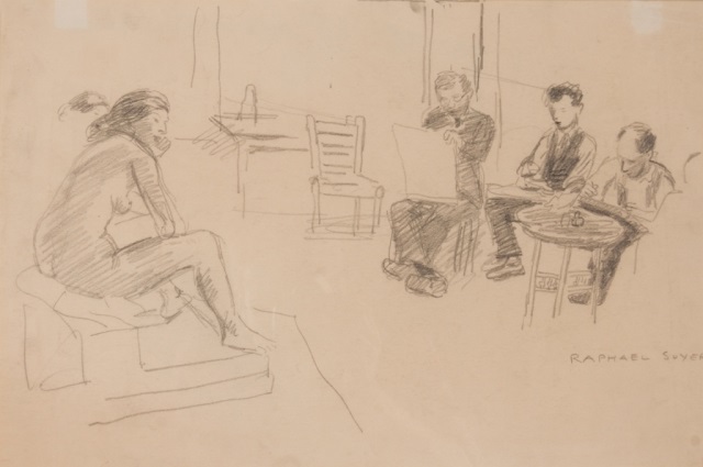 Appraisal: Raphael Soyer Art Class graphite on paper American - signed