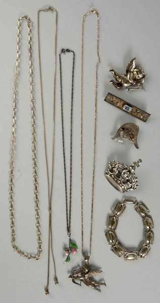 Appraisal: Lot of Pieces of Sterling Silver Jewelry Description Includes sailfish