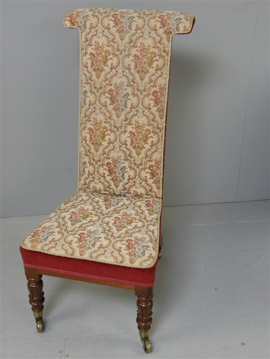 Appraisal: th century mahogany prie dieu chair