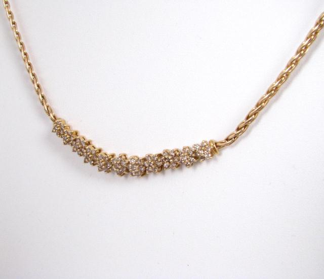 Appraisal: K Yellow Gold Custom Diamond Necklace with total accent diamonds