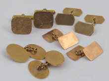 Appraisal: Four pairs of ct gold cufflinks