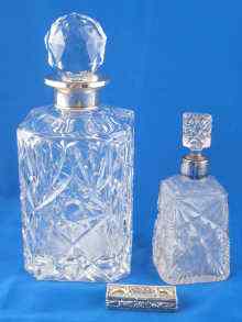 Appraisal: A silver mounted cut glass decanter Birmingham circa marks rubbed