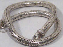 Appraisal: A heavy silver snake chain cm long weighing ounces