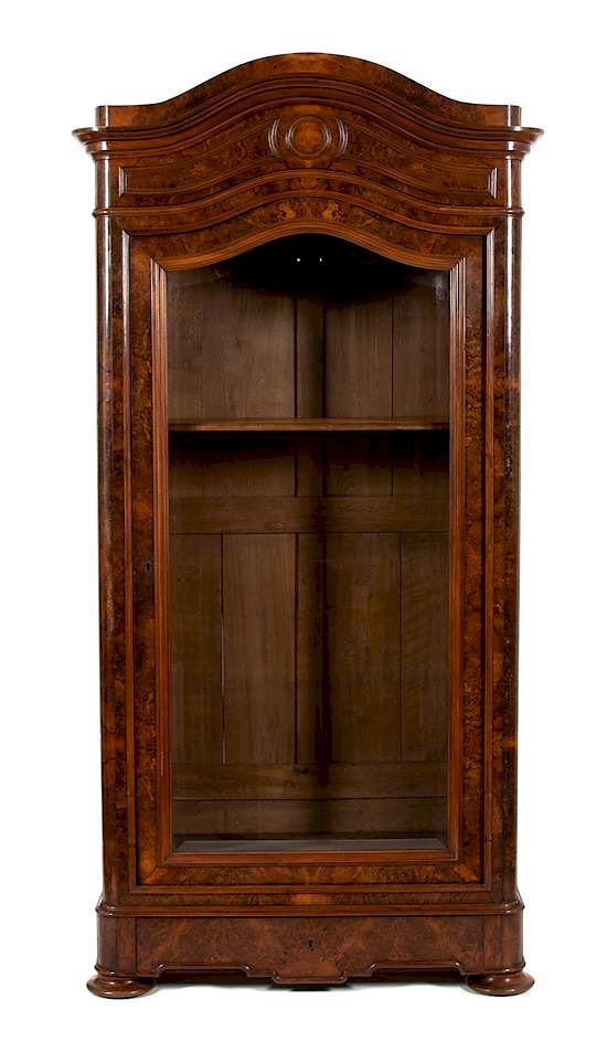 Appraisal: An American Empire Burlwood Bookcase Height x width x depth