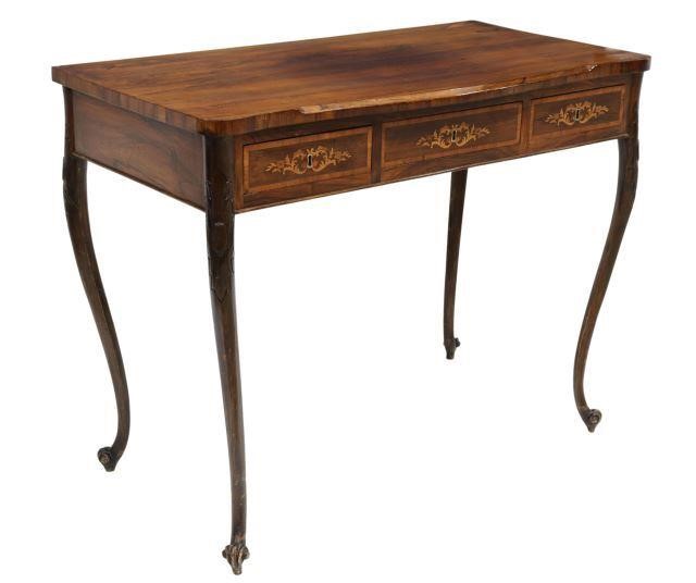 Appraisal: French Louis XV style rosewood writing table late th c