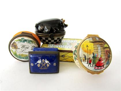 Appraisal: Two enamel miniature boxesbilston and battersea enamels london england th