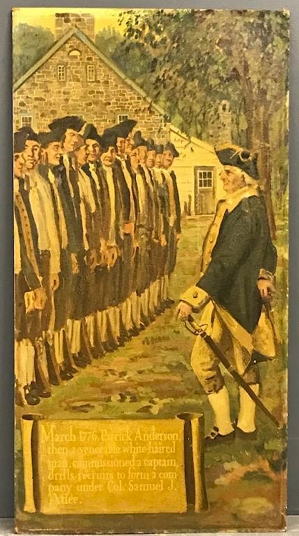 Appraisal: John R Peirce Oil on Masonite Revolutionary War John R