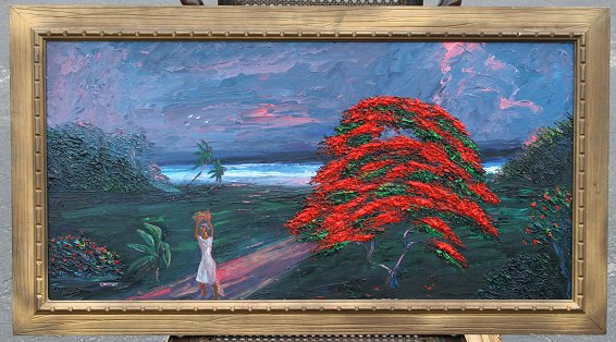 Appraisal: WHEELER Charles American th C Florida Highwaymen's scene of Poinciana