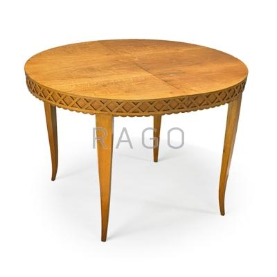 Appraisal: GIO PONTI - Italian sycamore dining table Italy ca Unmarked