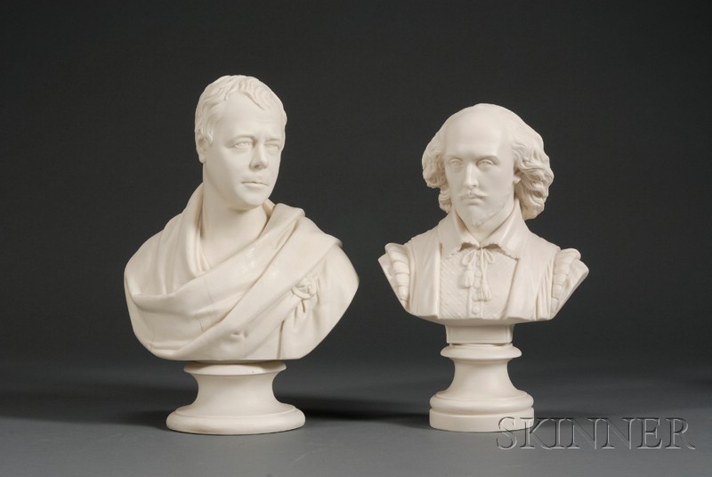 Appraisal: Two Copeland Parian Busts England th century each mounted atop