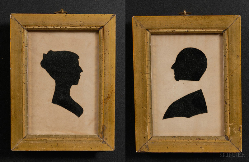 Appraisal: Pair of Silhouette Portraits of a Lady and a Gentleman