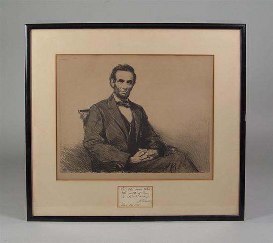 Appraisal: Abraham Lincoln Autograph On note reading Let this man take