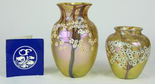 Appraisal: lot of Orient and Flume art glass vases lot of