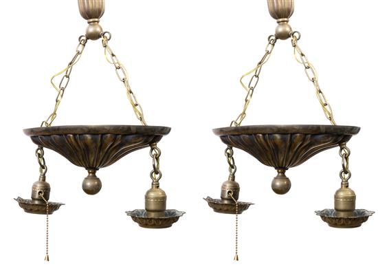 Appraisal: Sale Lot A Pair of Victorian Double Drop Pendant Light