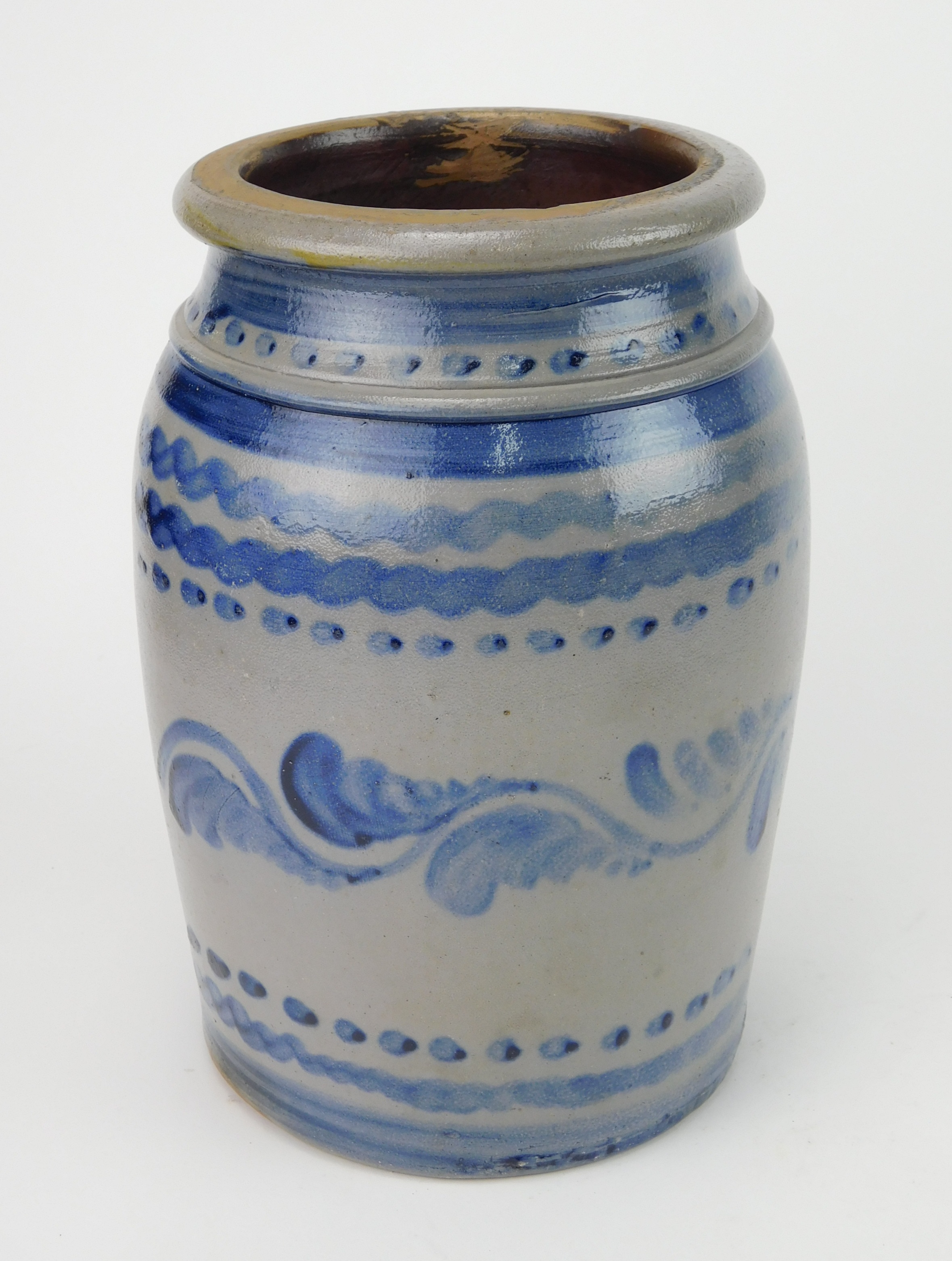 Appraisal: Pennsylvania crock with blue decoration unmarked some wear otherwise good