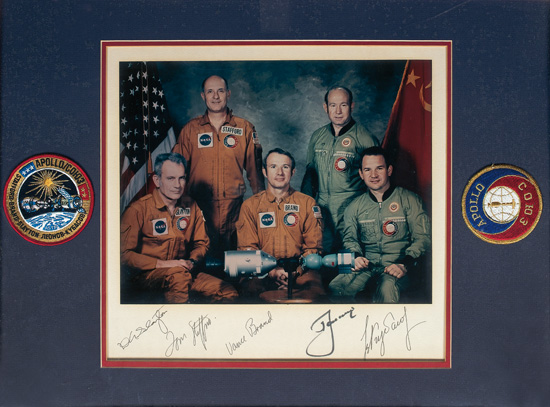 Appraisal: ASTRONAUTS Color Photograph Signed by each crew member of the