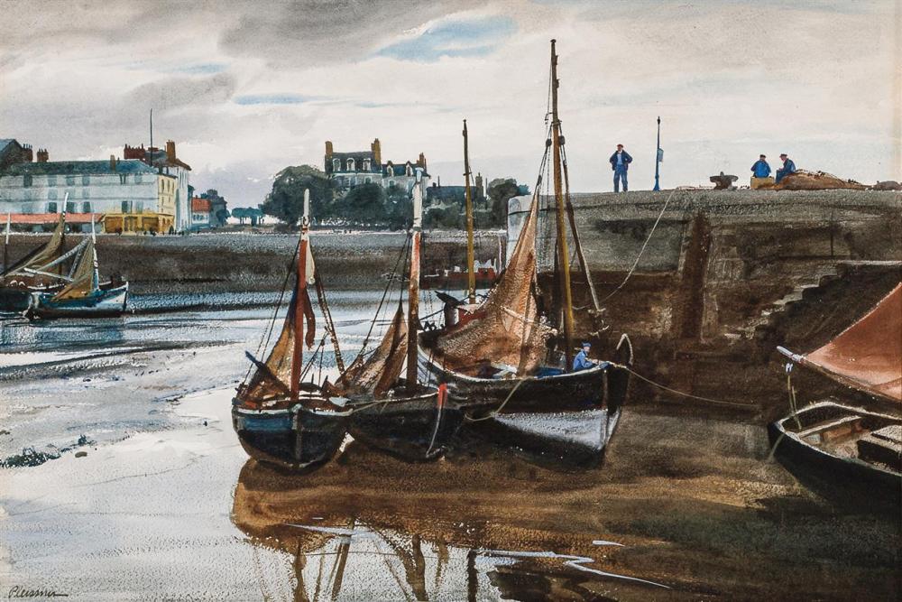 Appraisal: OGDEN MINTON PLEISSNER American - Honfleur Low Tide watercolor on