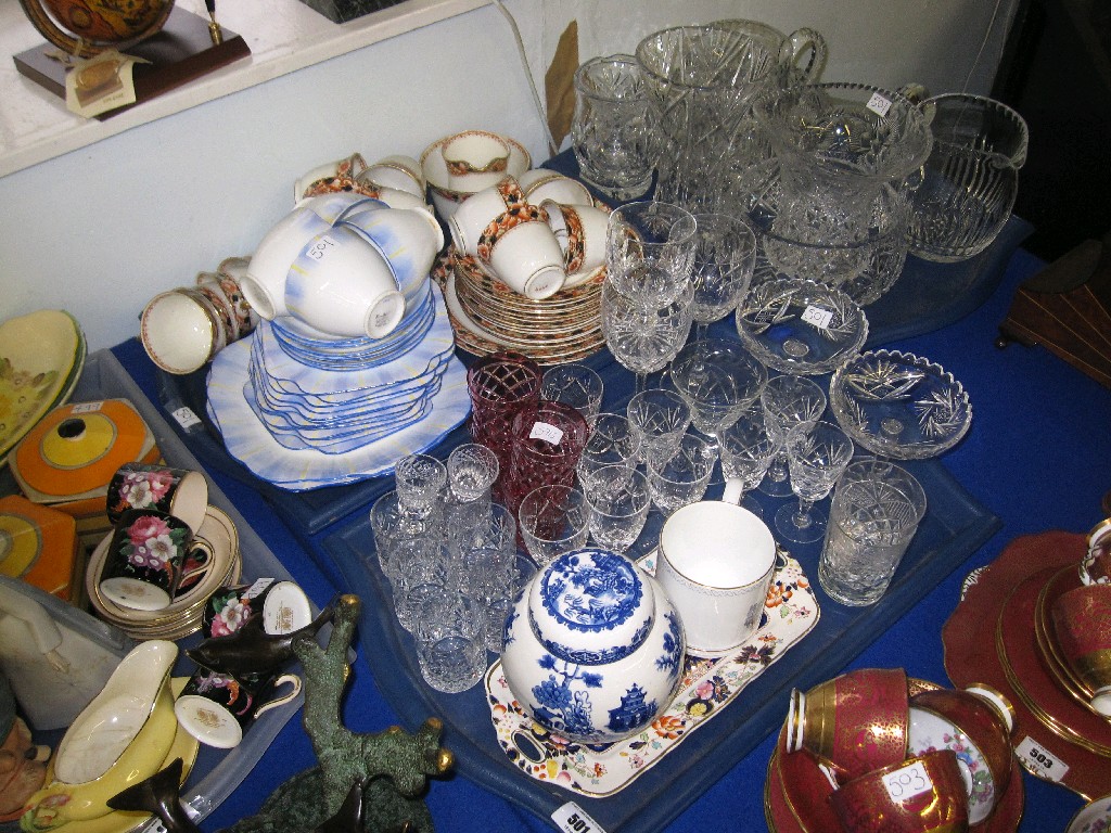 Appraisal: Lot comprising three trays of assorted ceramics and glass -