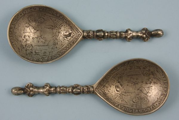 Appraisal: Pair of th Century Italian silver wine tasting spoons decorated