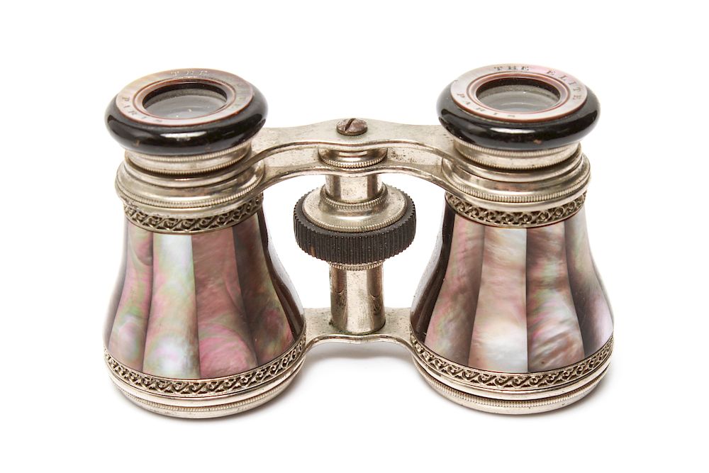 Appraisal: French Elite Silver-Tone Abalone Opera Glasses French The Elite opera