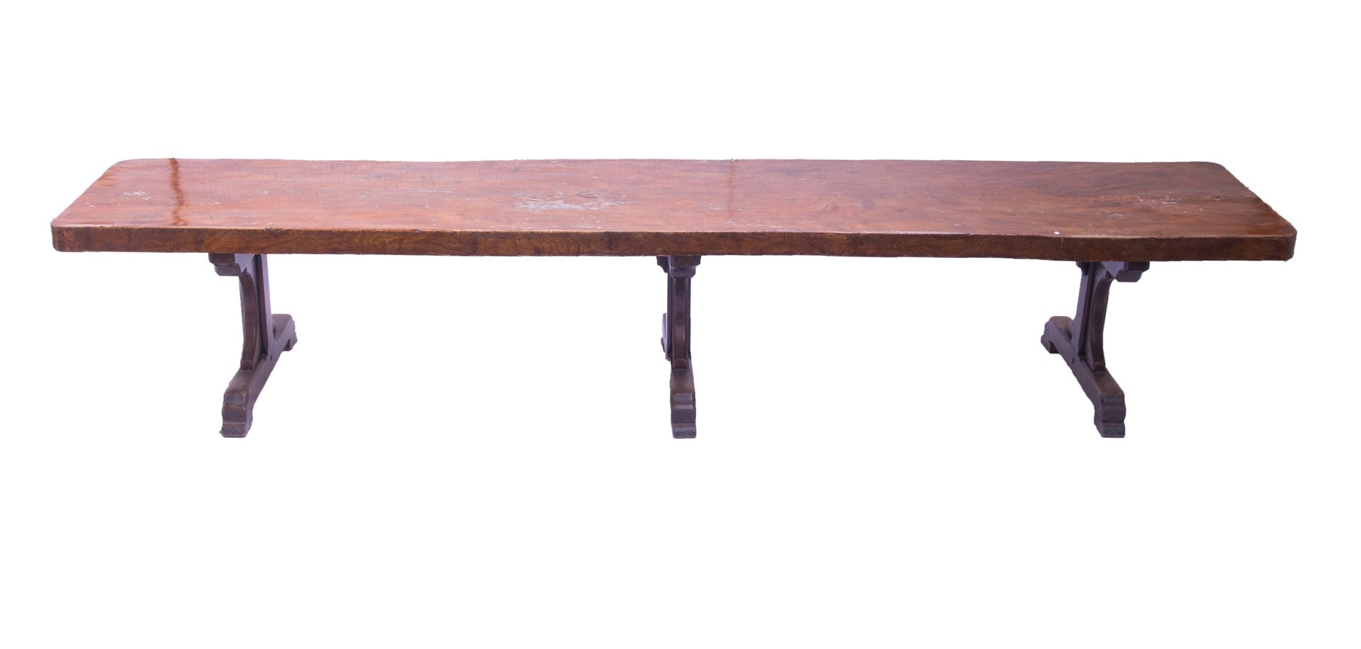 Appraisal: A massive elm and oak refectory table the single slab