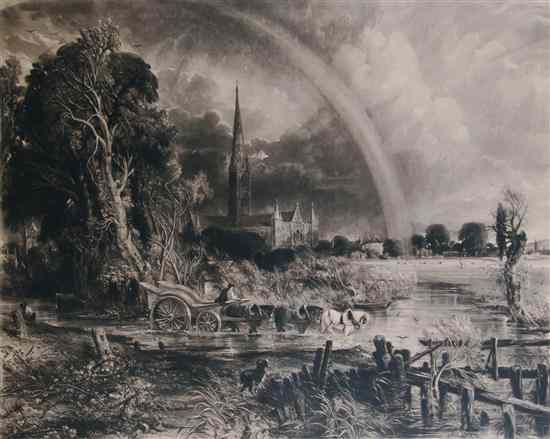 Appraisal: David Lucas British - The Rainbow Salisbury Cathedral after John