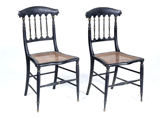 Appraisal: PAIR OF SIDE CHAIRS American late th century mixed woods