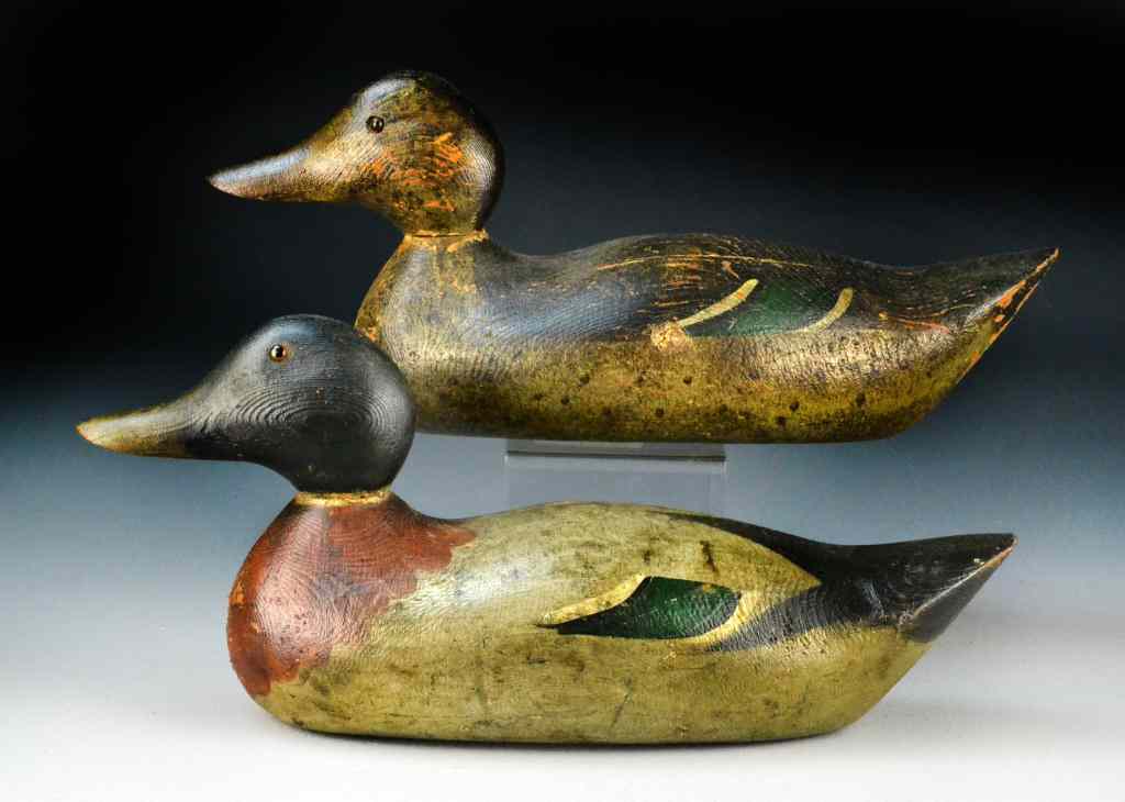 Appraisal: Hays Factory Mallard Duck Decoys - PairDrake with glass eyes