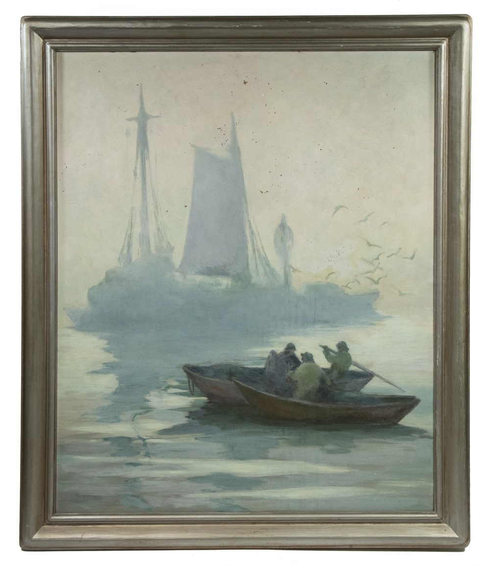 Appraisal: TOD LINDENMUTH MA FL - Lifting Fog oil on masonite