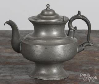 Appraisal: Westbrook Maine pewter teapot th c bearing the touch of