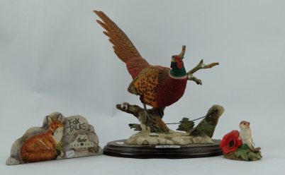 Appraisal: Country Artists Ring necked Pheasant with snow Point of sale