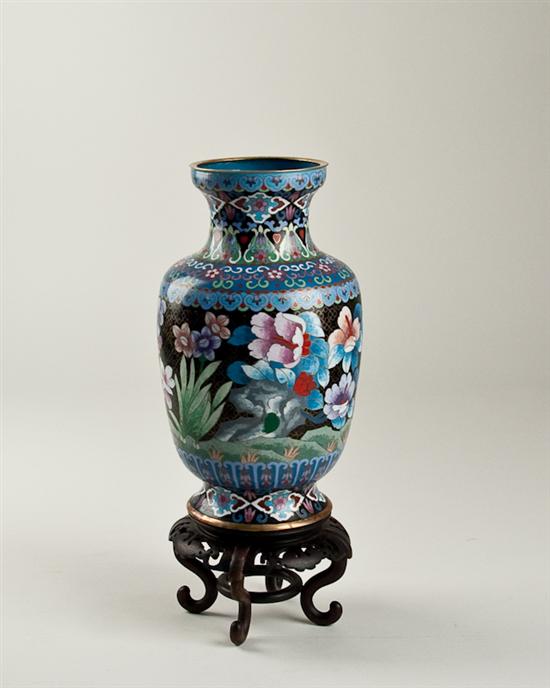 Appraisal: A th C Asian Cloisonne Vase on Stand having a