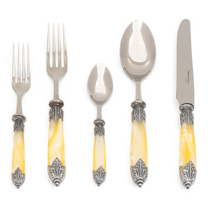 Appraisal: A Victorian Style Simultated Mother-of-Pearl-Handled Part Flatware Service STEPHANIE QUELLER