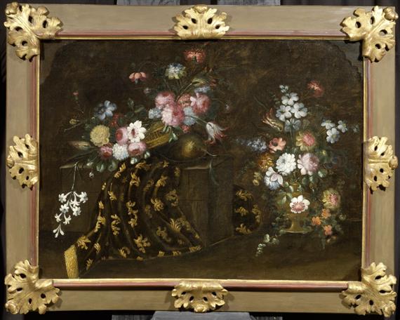 Appraisal: ITALY TH C A still life with flowers Oil on