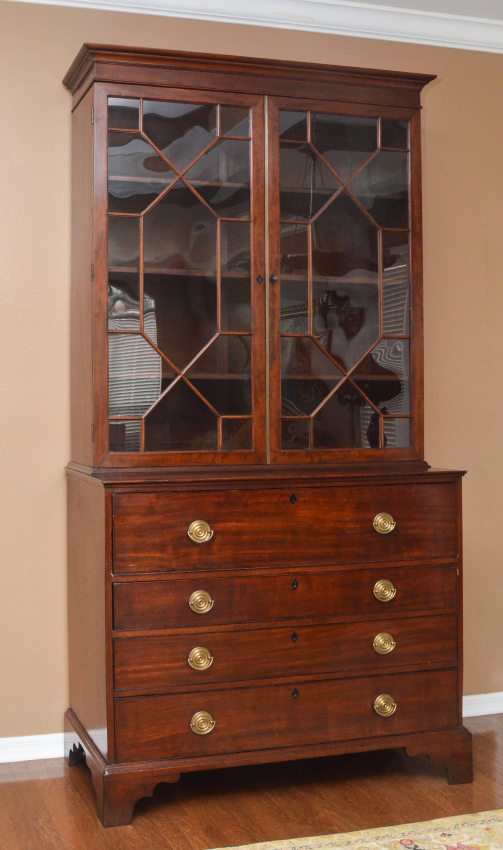 Appraisal: TH CENTURY GEORGE III PERIOD SECRETAIRE BOOKCASE Fine mahogany case