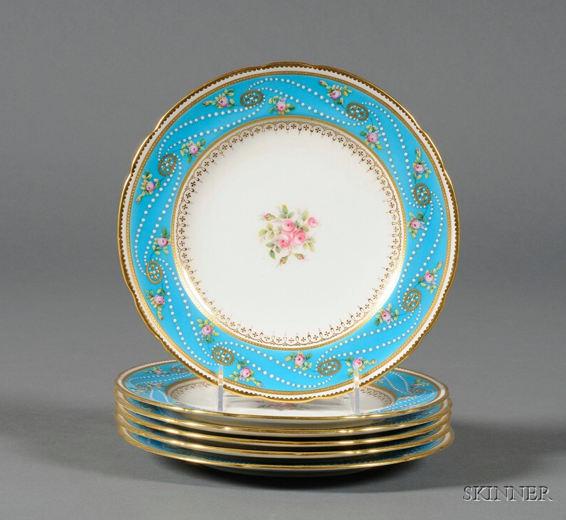 Appraisal: Set of Six Minton Porcelain Luncheon Plates early th century