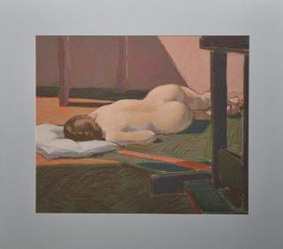 Appraisal: William Anzalona Pastel Pastel nude laying on floor signed by