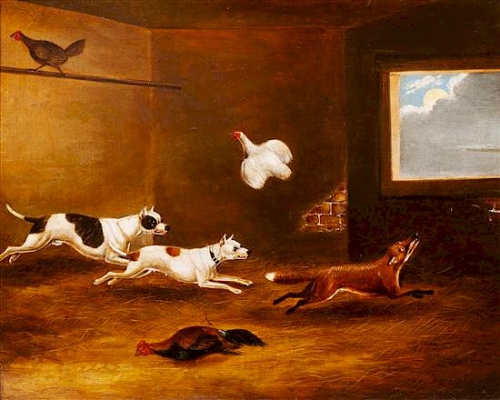 Appraisal: Three Works of Art depicting Various Dog Breeds Largest x