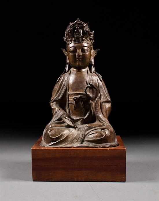 Appraisal: Chinese bronze figure of the Buddha probably th century with