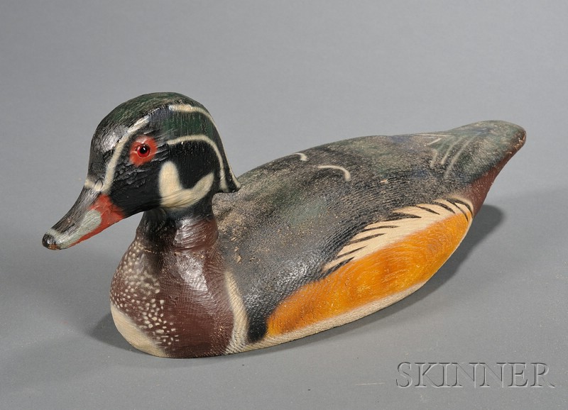 Appraisal: Carved and Painted Wood Duck Decoy possibly Herters America th